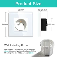 BSEED ฝรั่งเศสมาตรฐานผนังเดี่ยวภาษาฝรั่งเศสคําซ็อกเก็ตปลั๊กไฟคู่สีขาวสีดํา Gloden แผงคริสตัลแก้วคริสตัล 16A 110 V-250 V 5