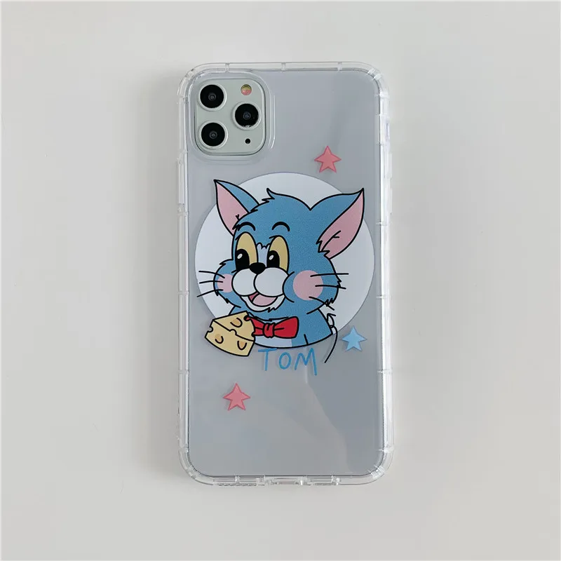 1 Забавный милый чехол для телефона с изображением Тома Джерри для iPhone X, XR, Xs, 11 pro, Max, 8, 7 Plus, Ультратонкий Мягкий чехол из ТПУ - Цвет: 1