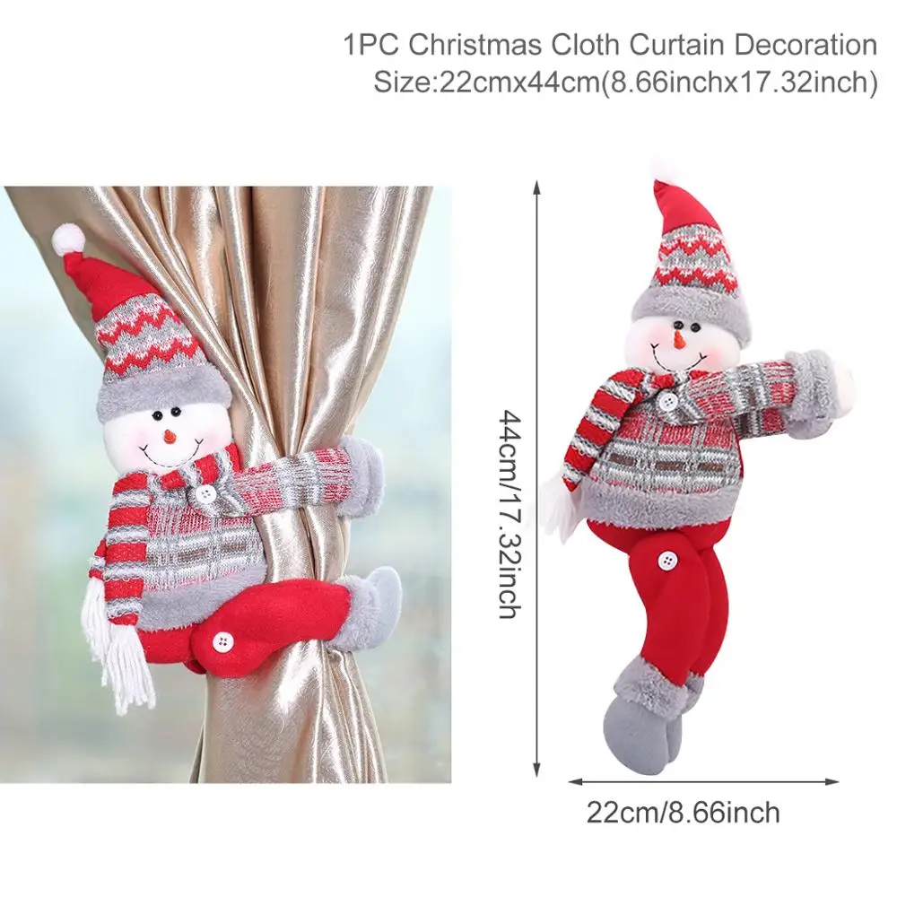 Curtain Decoration 2 Рождество Санта/Снеговик/Лось мультфильм занавес пряжки украшения для дома Рождество орнамент Navidad год - Цвет: Curtain Decoration 2