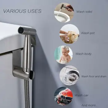 

Bidet ABS Handheld Diapers Sprayer Stainless Steel Faucets Hose Bathroom Home Holder Toilet Shower