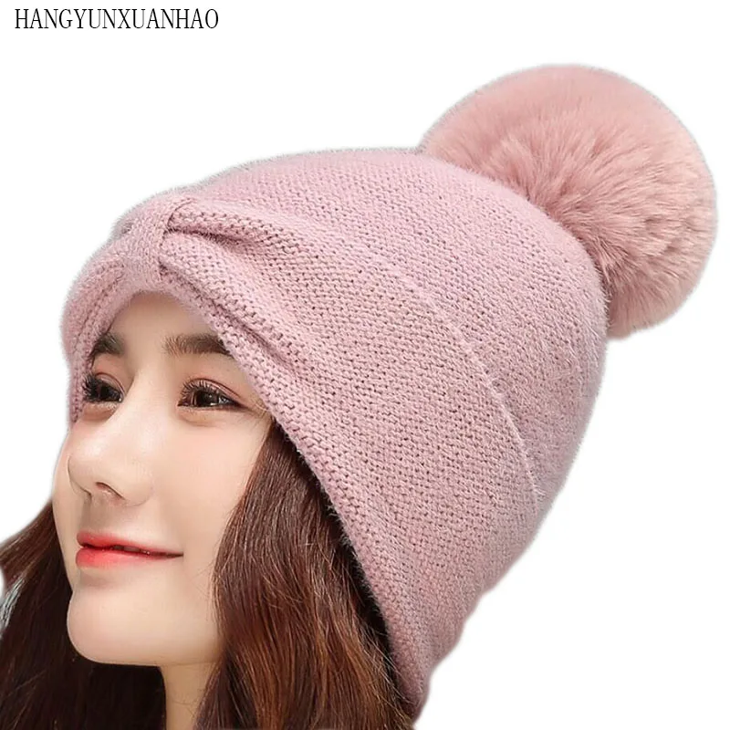 

New simple Solid color Knitted hat Beanie for Women Winter Hat for Girls Skullies Warm Gravity Falls Cap Gorros Female Cap