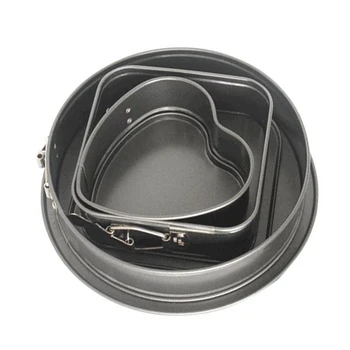 

3Pcs Non Stick Spring Form Round Cake Baking Bake Tin Tray Pan Bakeware Removable Carbon Steel Cake Pan