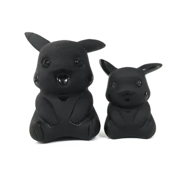 

Wholesale Obsidian Bikachu Crystal Statue Realistic Cartoon Pikachu Healing Minerals Stones For Home Decor Child Gift Souvenir W