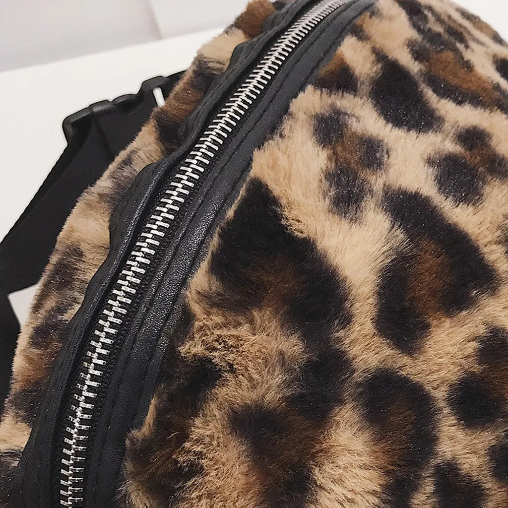 Женская поясная сумка, леопардовая плюшевая поясная сумка, Большая вместительная Спортивная нагрудная сумка, сумочка Wild, Уникальная Дорожная сумка для денег,, сумка на бедро# EX