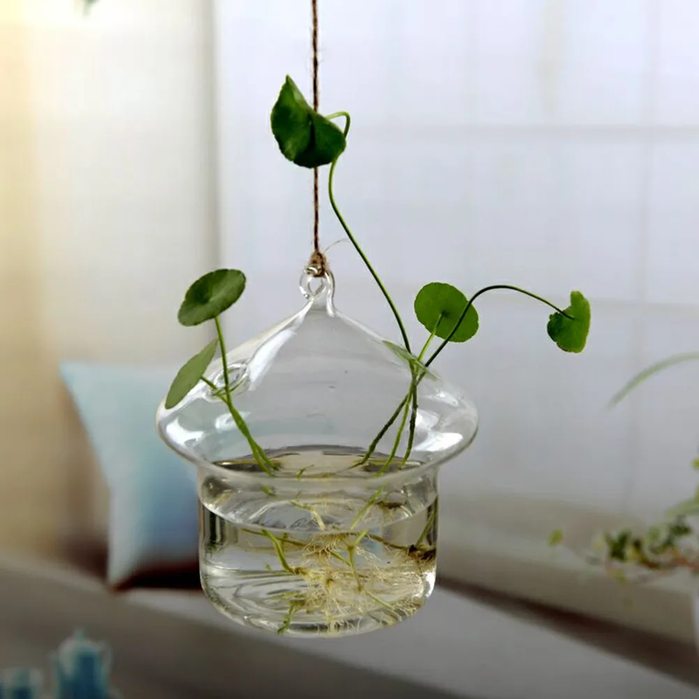 

US STOCK Clear Glass Flower Plant Stand Hanging Vase Ball Terrarium Container Home Decor