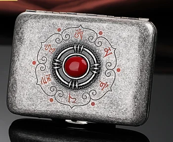 

Fashion Creative Pure Copper Cigarette Case 16pcs Men's Portable Cigarette Holder Ancient Silver Design Cigarette Box Z599