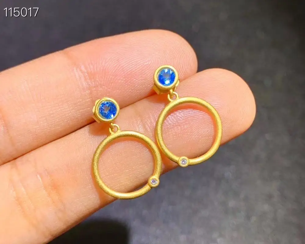 여성용 925 실버 천연 토파즈 이어 스터드, 심플한 분위기, 중국산