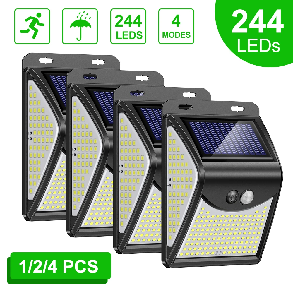 solar wall lights 244 222 Solar Lamp Outdoor 4 Mode Solar LED Light Outdoor Solar Light with Motion Sensor Light Sunlight for Garden Decoration solar porch light