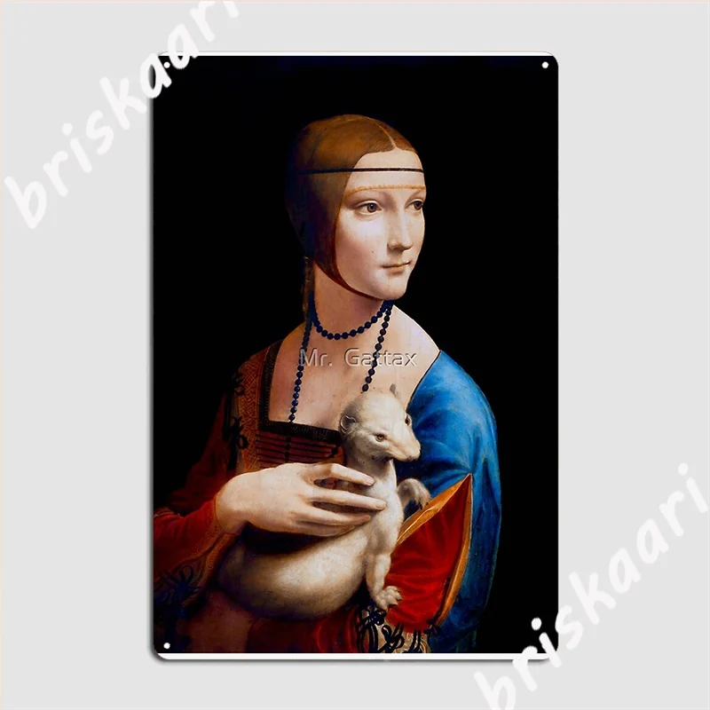 

Леди с Ermine, металлический знак, украшение гостиной, клуба, вечеринки, жестяные пластинки Sign, постер