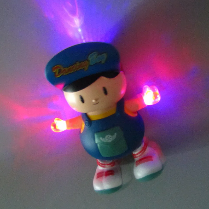 Электрический танцующий большой головой мальчик кукла игрушка ходячий музыкальный светильник Детский милый стильный светильник музыкальная игрушка Забавная детская игрушка