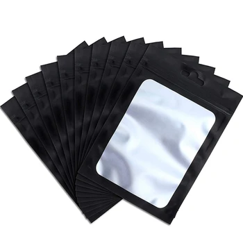 

200 Pieces Resealable Food Storage Bags with Clear Window Coffee Beans Packaging Pouch for Food Self Sealing Storage Supplies (B