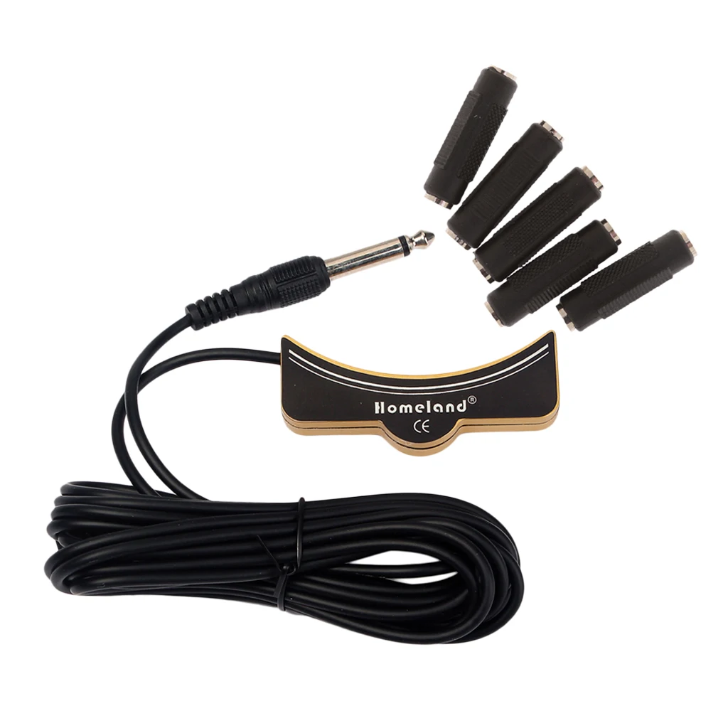 1Piece Acoustic Classical Guitar Sound Hole Pickup + 5pieces Female to Female Audio Adapter Jack