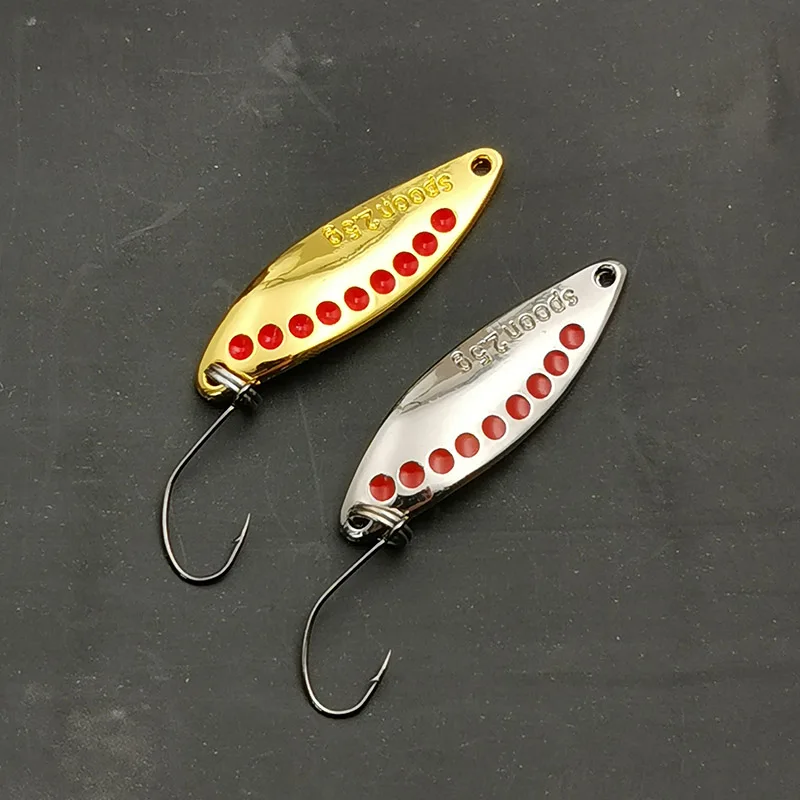 OUTKIT Metalllöffel Pailletten Angelköder Pesca Leech Jig Wobbler Isca Künstliche Wobbler für Fliegenfischen Harte Köder Forellenköder – Detail 7