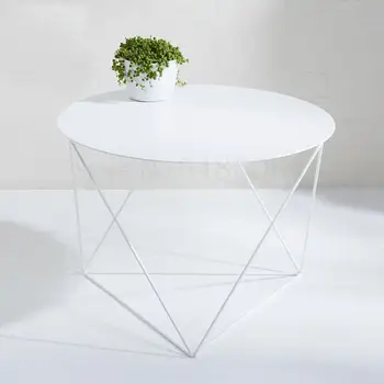 

Designer Minimalist Iron Coffee Table Nordic Small Apartment Living Room Creative Round Coffee Table Modern Simplicity