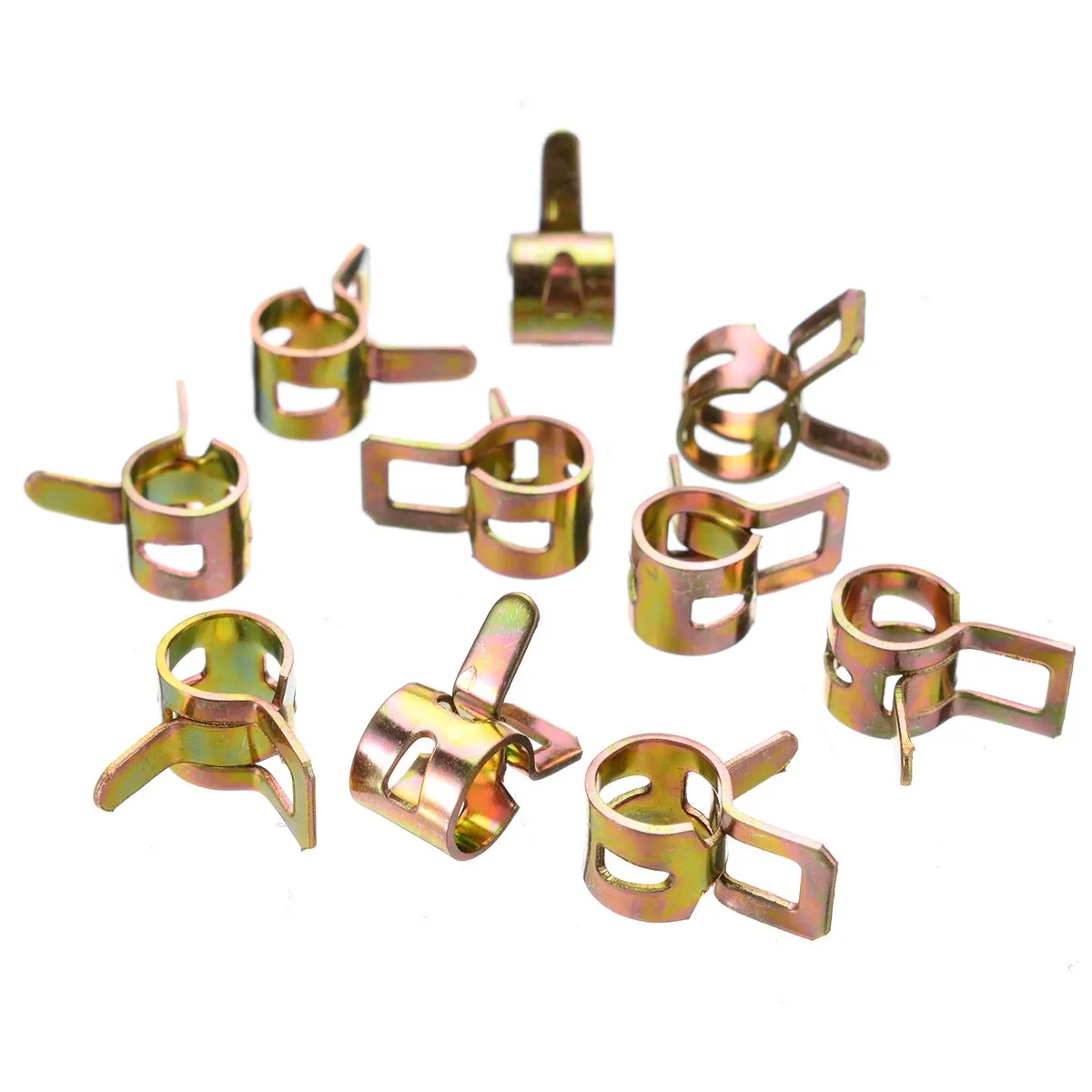 60pcs/set 7mm 10mm 11mm 14mm 16mm 17mm Fuel Hose Clamps Gasoline Clamps Set Spring Hose Clamps Clip Assortment Set