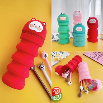 

Cartoon Student Pencil Case Cute Drop-Resistant Pen Holder Creative Animal Pencil Case Children Gifts Pencil Case Lengthened Bag