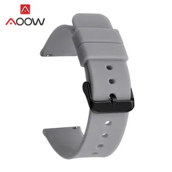 Universal Waterproof Colorful Quick Release Silicone Watch Strap Bracelet - 22mm (Grey black)