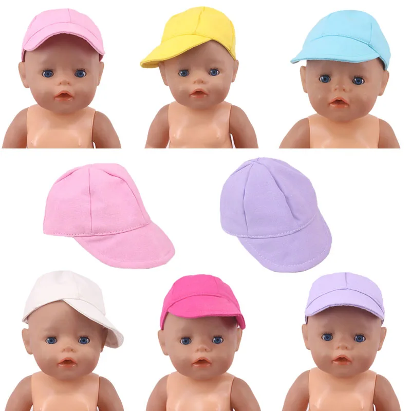 

Hat Color Baseball Sport Casual Hat For 18 Inch American Doll&43 CM Born Baby Generation Russian DIY Christmas Girl's Gift
