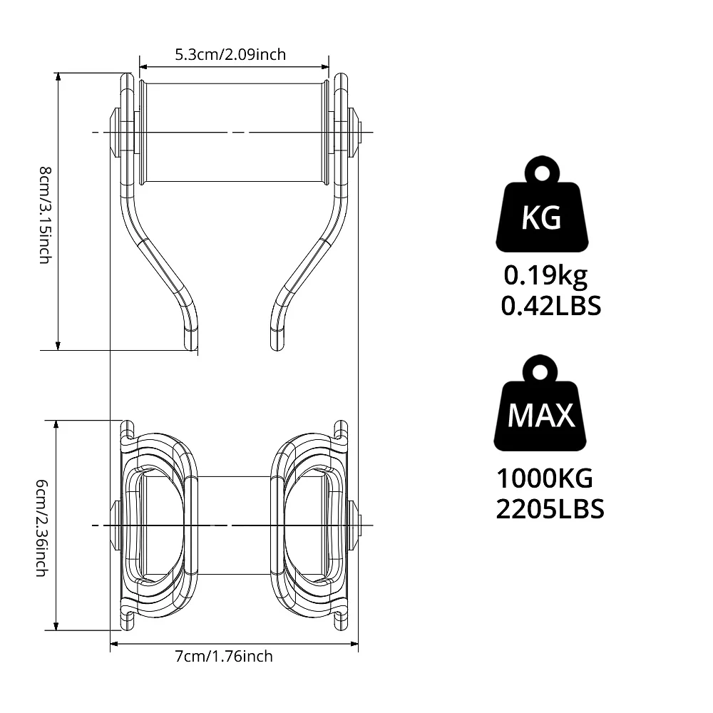 Outdoor 30 KN Zipline Pulley Set for Kids Backyard Park Sliding Slackline Wide Pulley Sling slackline kit