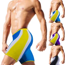 Модные мужские сексуальные плавки с градиентом для бодибилдинга, пляжные шорты для плаванья, мужские быстросохнущие шорты для серфинга, Шорты для плавания