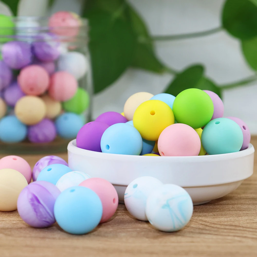 

50pcs 9mm Silicone Round Beads Colorful BPA Free Silicone Beads For Mom Handmake DIY Silicone Loose Beads Jewelry Bracelet