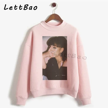 

Ariana Grande Fans Aesthetic White Pink Oversize Bluzy Damskie Sweatshirt Gothic Women Hoodies Ullzang Harajuku Sudadera Mujer