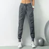 Luobolan Tatting Fabric Drawstring Running Sport Joggers Women Quick Dry Athletic Gym Fitness Sweatpants with Two Side Pockets 1