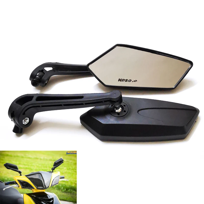 Rétroviseurs Moto Rotatifs à 180° - Alliage Aluminium, Anti-éblouissement, Aile Réglable, Pour Guidon (filetage M8/M10), Idéal Moto, Scooter, Vélo électrique