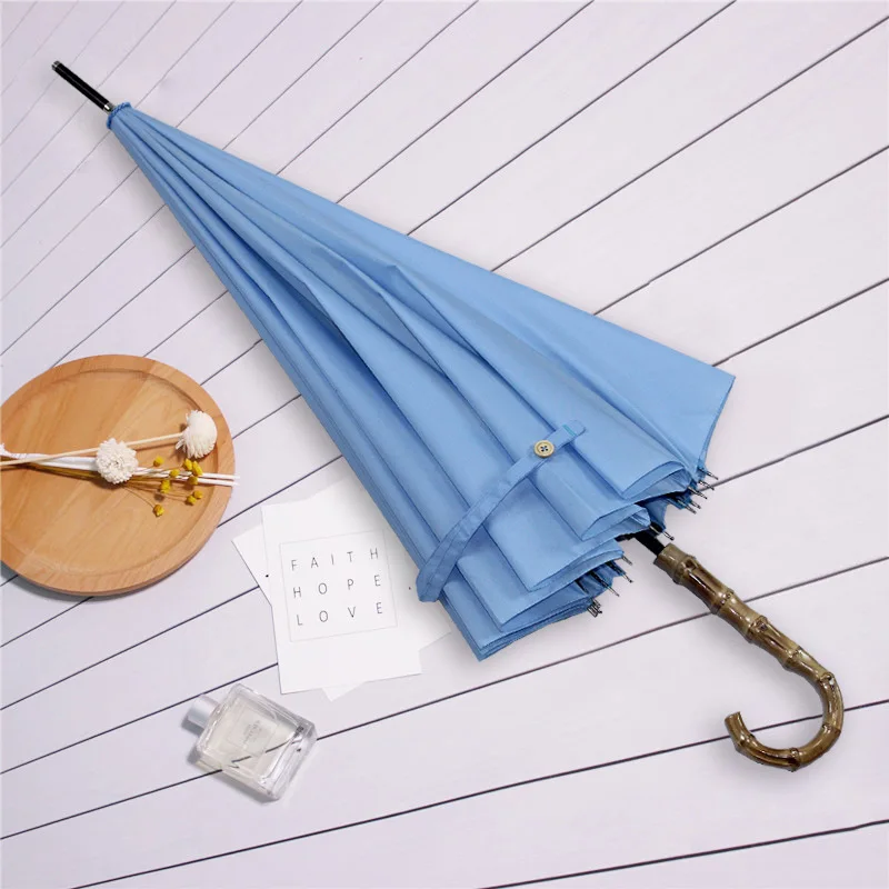 

Ri ben san Macarons Color 16 Bone Long Handle Straight Umbrella Creative Bamboo Handle Hipster Umbrella Advertisement
