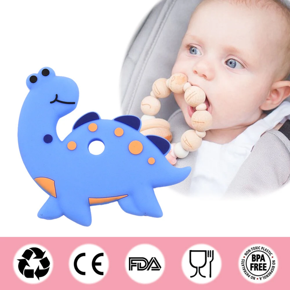 

Baby Teether Oral Care Silicone Safety infant baby teether cute animal dinosaur infant silicone molar tooth gel tooth toy Cartoo