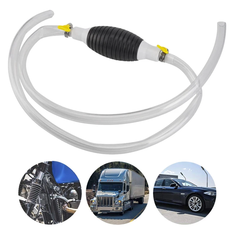 

2M High Flow Siphon Hand Pump Portable Manual Car Fuel Transfer Pum for Gas Gasoline Petrol Diesel-Oil Liquid Water Fish Tank