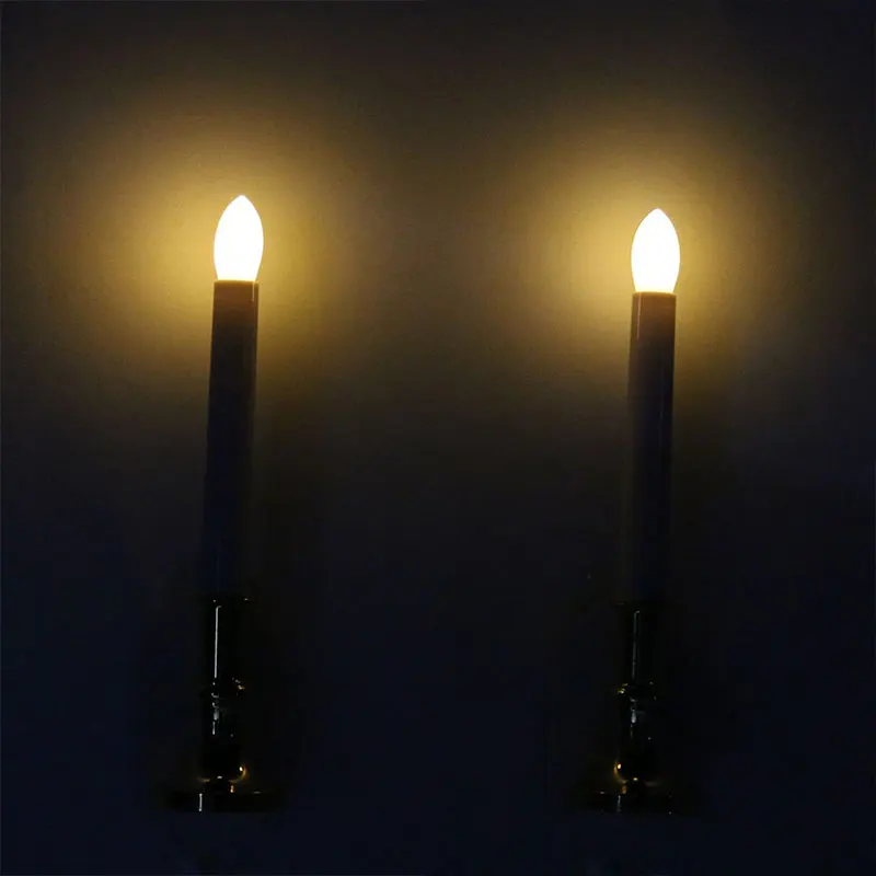 Candles Lamp Solar Wall Light Flickering Christmas Decor Wedding Window Candles Light LED Tealight 2pcs Best Gift Home