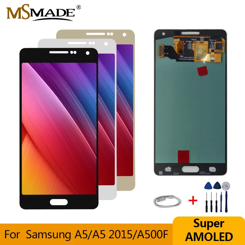 

Replacement Super AMOLED LCD For Samsung Galaxy A5 A5 2015 A500F A500H A500M LCD Display Touch Screen Digitizer+Gift accessories