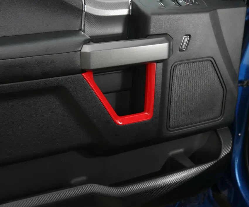 Для Ford F150 4 шт. внутренняя дверная ручка для салона автомобиля накладка рамка ABS красный