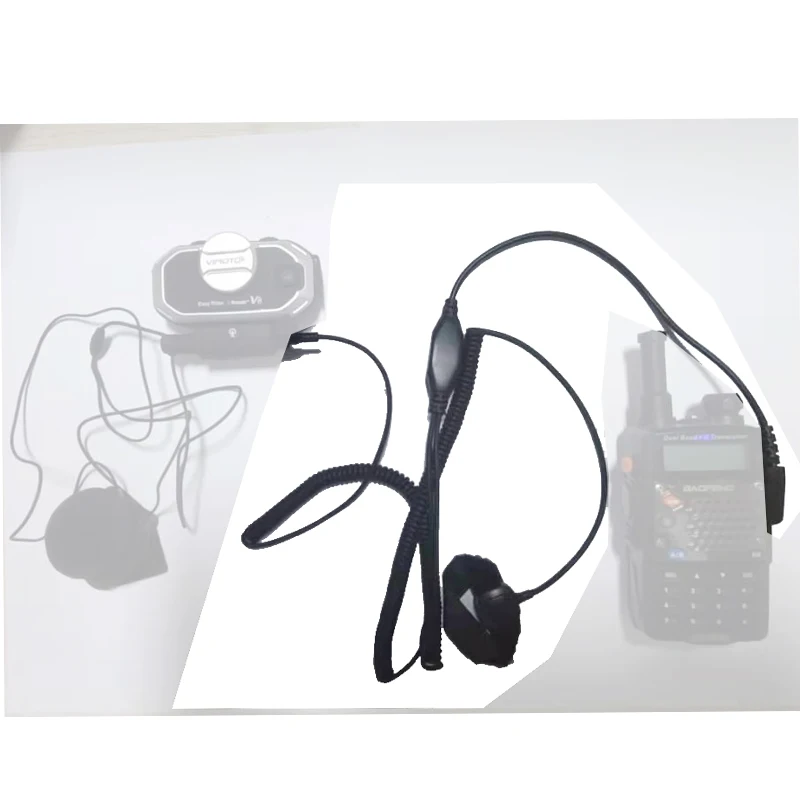 Wlkie Talkie K Plug Connection Line For Vimoto V3 V6 V8 V1098a V5s Helmet Bluetooth Headset Connect Cable For Baofeng Kenwood