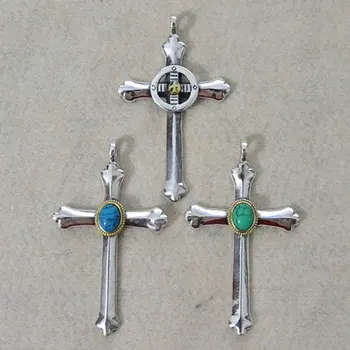 

Takahashi Kagura Goro's Handmade Turquoise Cross Wheel Turntable Feather Pendant Clavicle Personality Trend Men Women Pendant