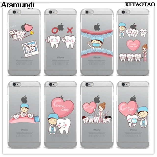 KETAOTAO Dentist Dental Crowned Teeth Phone Cases for iPhone 4S 5S 6S 7 8 PLUS XR XS Max Case Crystal Clear Soft TPU Cover |