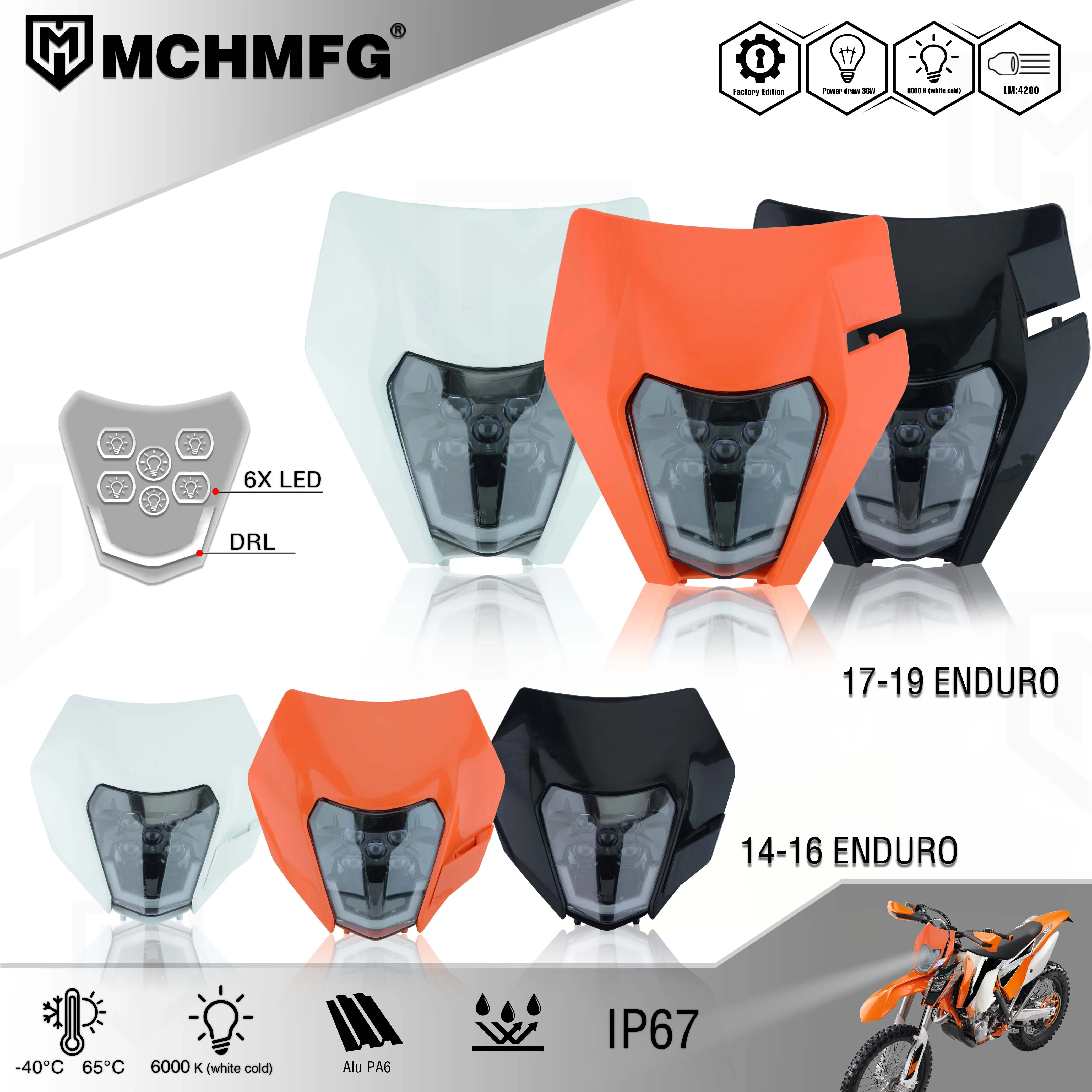 MCHMFG мотоциклетсветильник Новый светодиодный налобный фонарь для KTM EXC EXCF SX SXF XC XCF