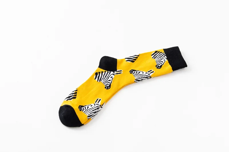 Harajuku Kawaii Zebra Socks Animal Printing Funny Cute Socks Crocodile Whale Cotton Sokken Calcetines Japanese Streetwear Sox