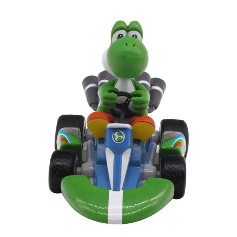 Фигурки Super Mario Bros, 13 см, японское аниме, Луиджи, динозавры, Ослик, Конг, Боузер, Kart, оттягивающая машина, ПВХ, Figma, Детские горячие игрушки для мальчиков - Цвет: F