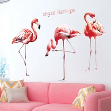 [SHIJUEHEZI] Креативные наклейки на стену с изображением фламинго, животных, сделай сам, розовые Наклейки на стены с птицами для детской комнаты, украшения для детской спальни