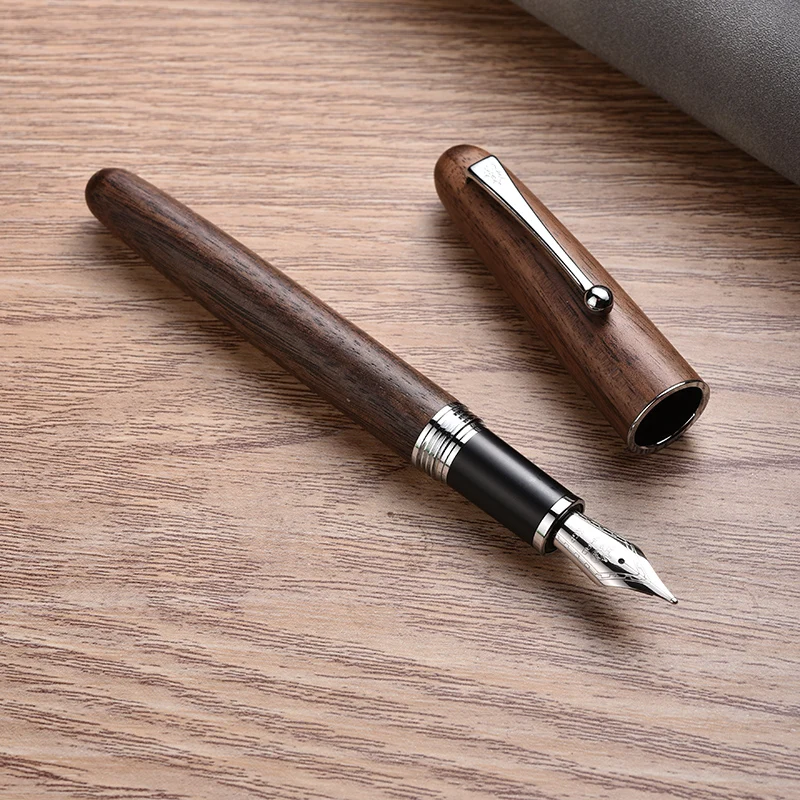 

Jinhao High Quality Luxury Wood Fountain Pen Standard Metal Iraurita 0.7mm Fine Nib Calligraphy Ink Pens for Office Writing