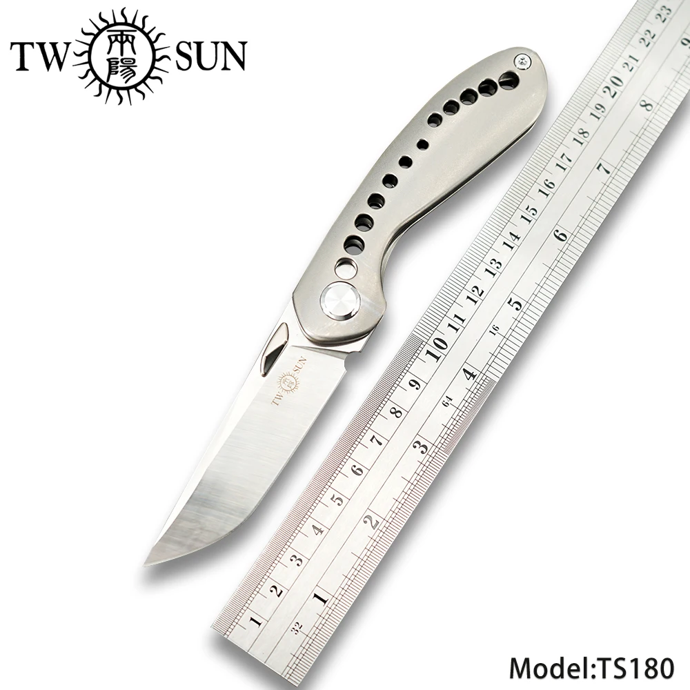 TWOSUN M390 лезвие складной карманный нож Тактический охотничий нож для использования на открытом воздухе инструмент TC4 Титан EDC шарикоподшипник Флиппер TS180