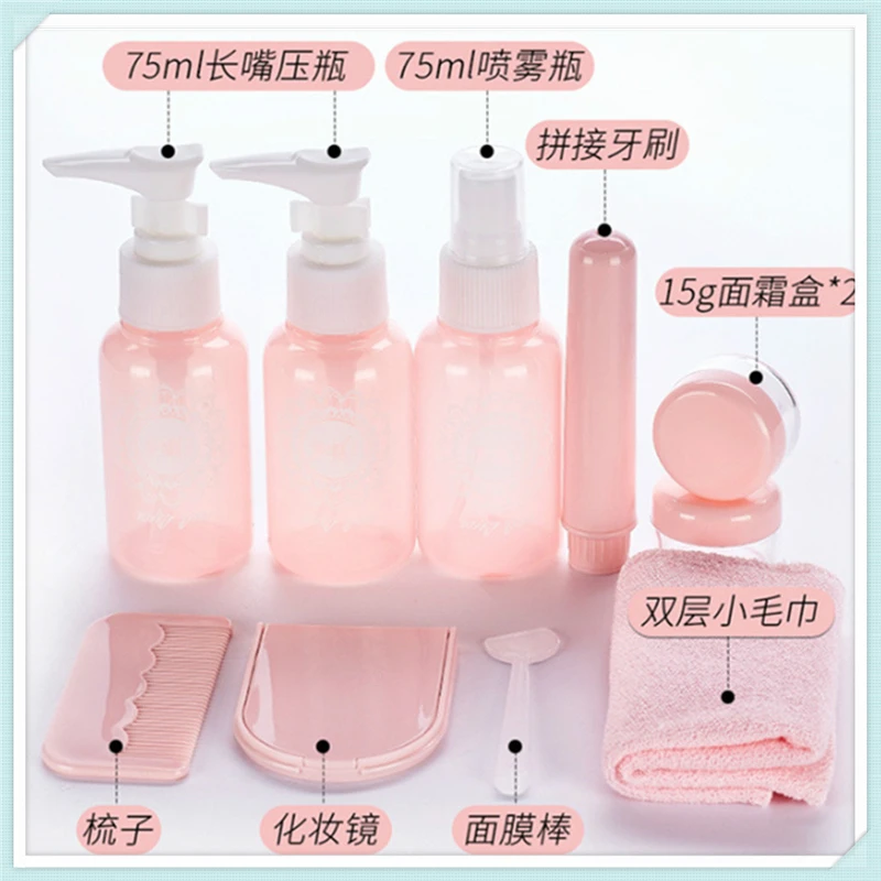 

10 pc/Set Travel Mini Makeup Cosmetic Face Cream Bottles Plastic Transparent Empty Make Up Container Travel Accessories
