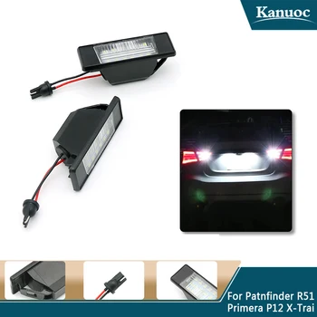 

2Pcs Car 18Led License number Plate Light Led Rear trunk TailLight For Nissan X-Trail Qashqai Juke Primera P12 Patnfinder R51