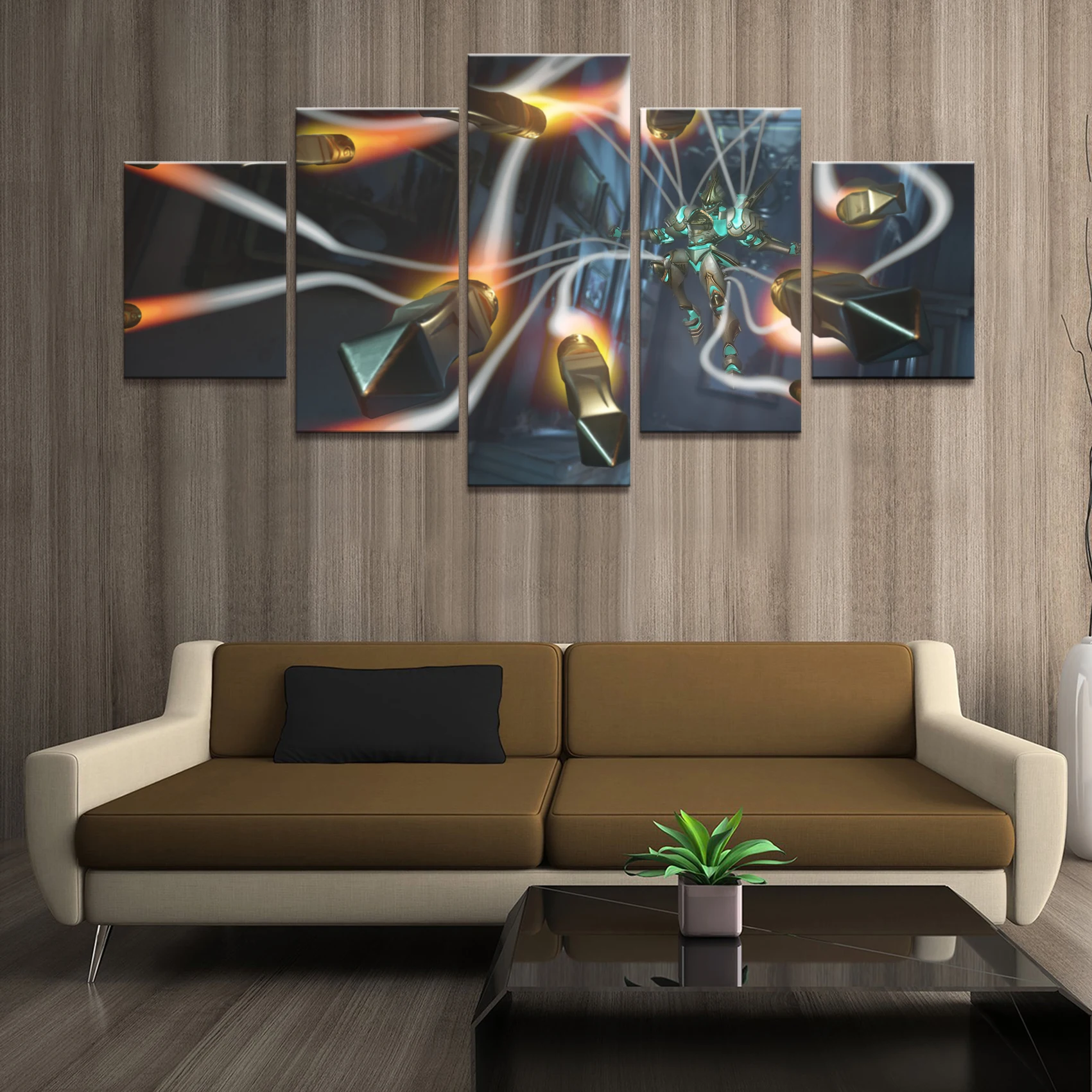 Home Decor Poster HD Pictures Prints Canvas 5 Piece Modular Pharah Fareeha Amari Overwatch Game Living Room Decorative Painting | Дом и сад