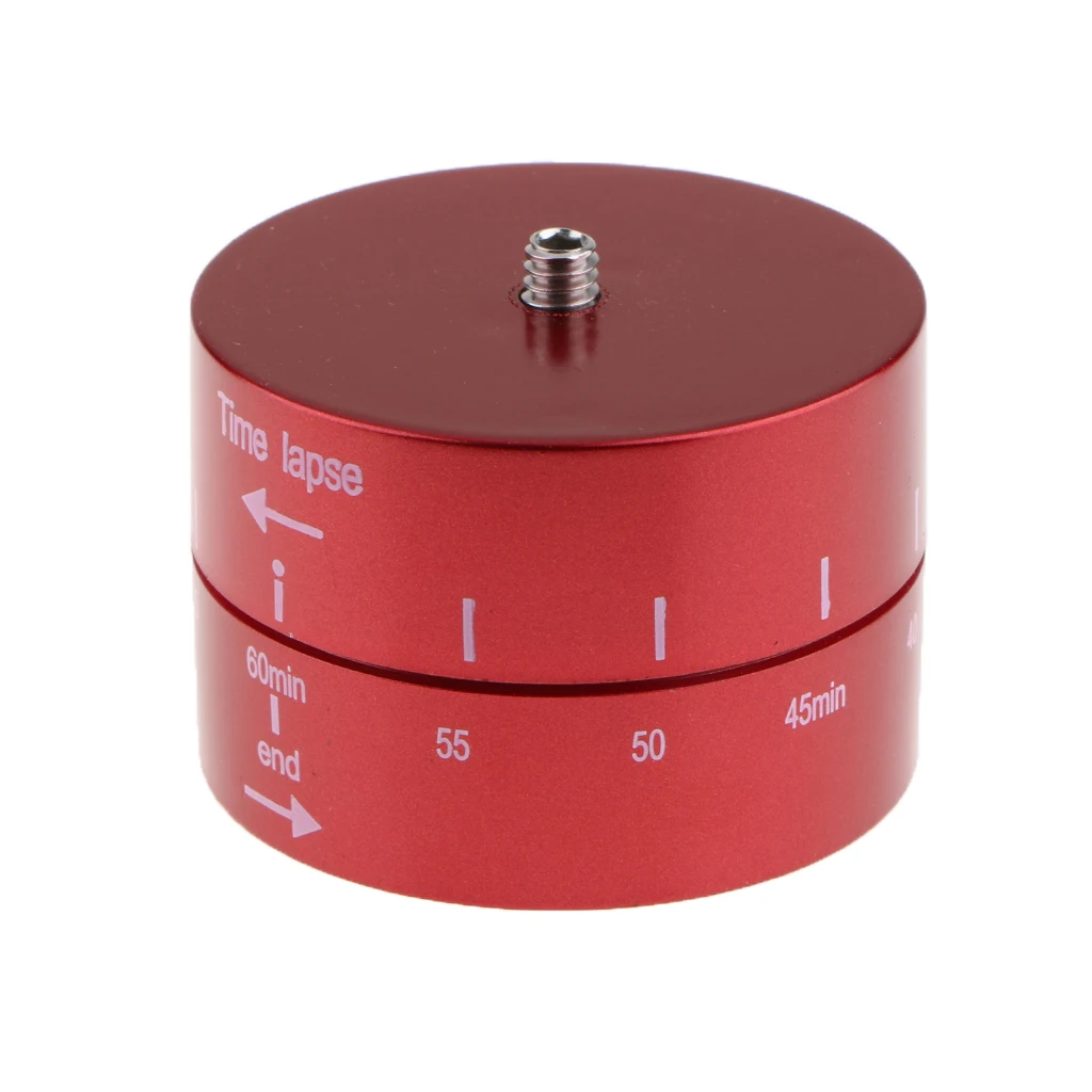 For Panoramic 360 60-Minute Time Lapse Tripod Head for Cameras DSLR For GoPro and Smartphones (Supports up to 4.4 LBS) - Red