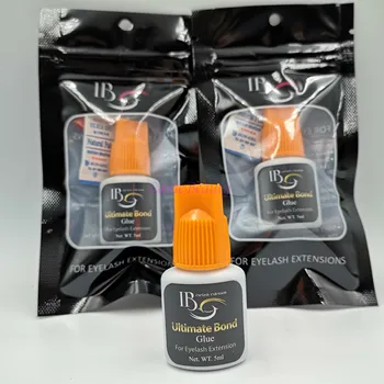 

Free Shipping i-beauty Ibeauty 3 bottles/lot IB Ultimate bond Glue Individual eyelash extensions glue orange cap 5ml/bottle