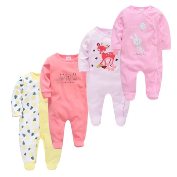 

Kavkas 3 4 pcs/set Baby Girl Clothes 100% Cotton roupa de bebe Newborn Boy Rompers Long Sleeve Summer Autumn Clothing