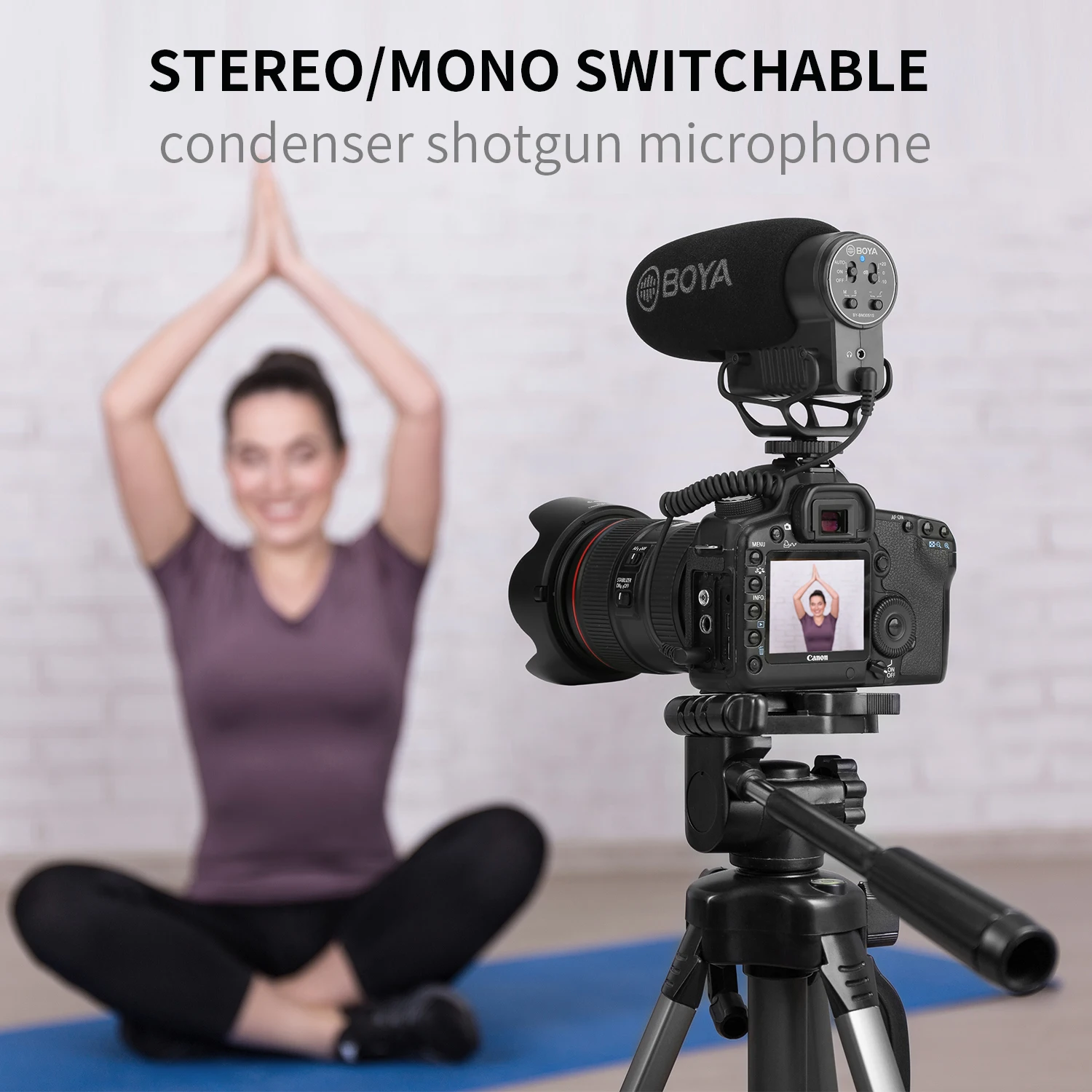 US $119.95 BOYA BYBM63051S StereoMono Shotgun Condenser Microphone For DSLR Compact Camcorder Audio Recorder Video Record Film Making